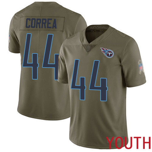 Tennessee Titans Limited Olive Youth Kamalei Correa Jersey NFL Football #44 2017 Salute to Service->youth nfl jersey->Youth Jersey